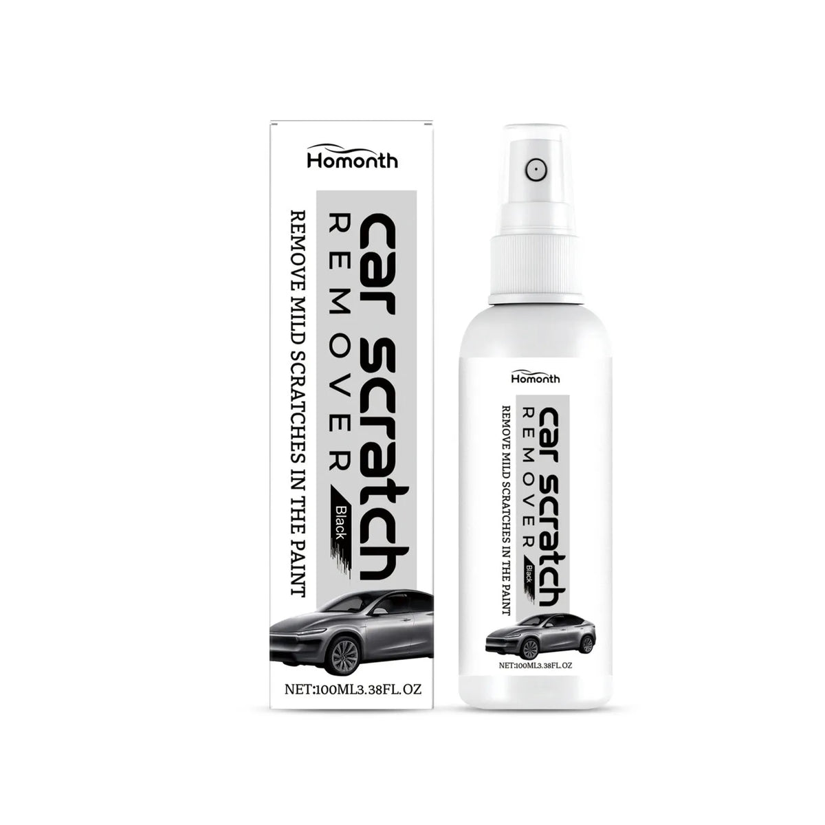 Car scratch remover spray 100ml PTFE formula for light marks in black colour variant