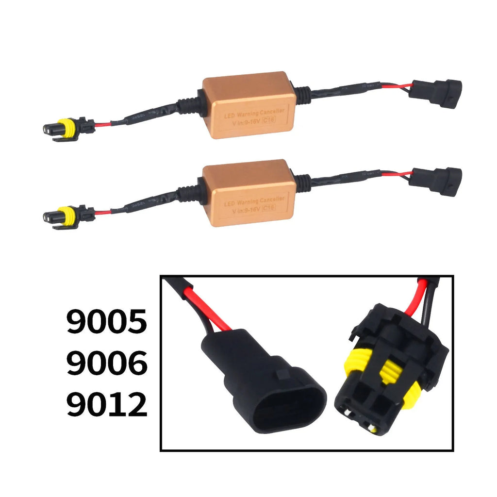 Black alloy LED car headlight Canbus decoder module for H4 H7 H11 bulbs on a plain background.