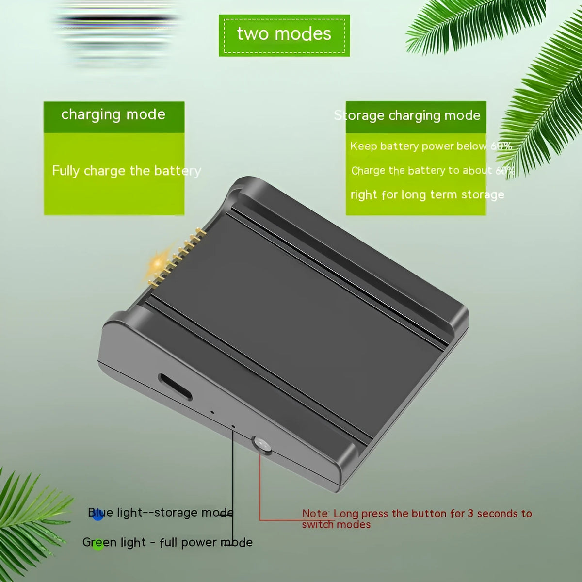 Black DJI Air 3 USB charger, 86g, 7x5.2x2.5cm, with USB-A to USB-C and USB-C to USB-C cables