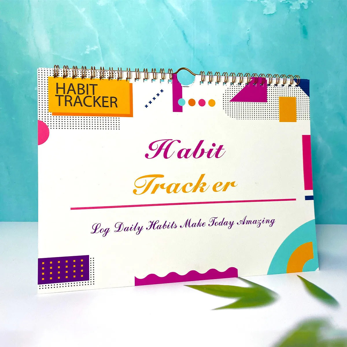 A4 habit tracking notebook with 12 pages in multiple colour options