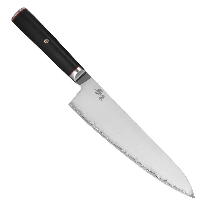 Sanhe Steel AUS-10 8-inch Japanese-style stainless steel butcher knife on cutting board
