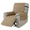 Quilted three-line waterproof sofa cover for a small single Chivas massage chair in a burgundy colour.