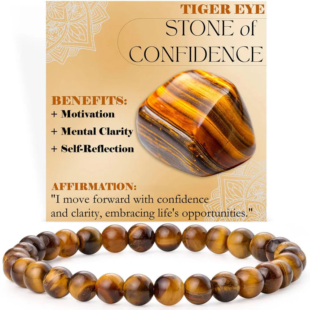 Handmade geometric agate stone bracelet with 6mm beads in African pine colour on a white background.