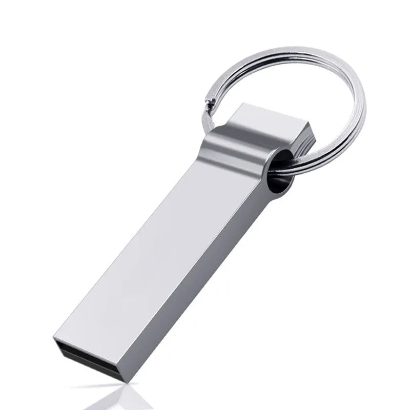 Silver 32GB USB 2.0 metal U Disk with necklace attachment and write protection switch