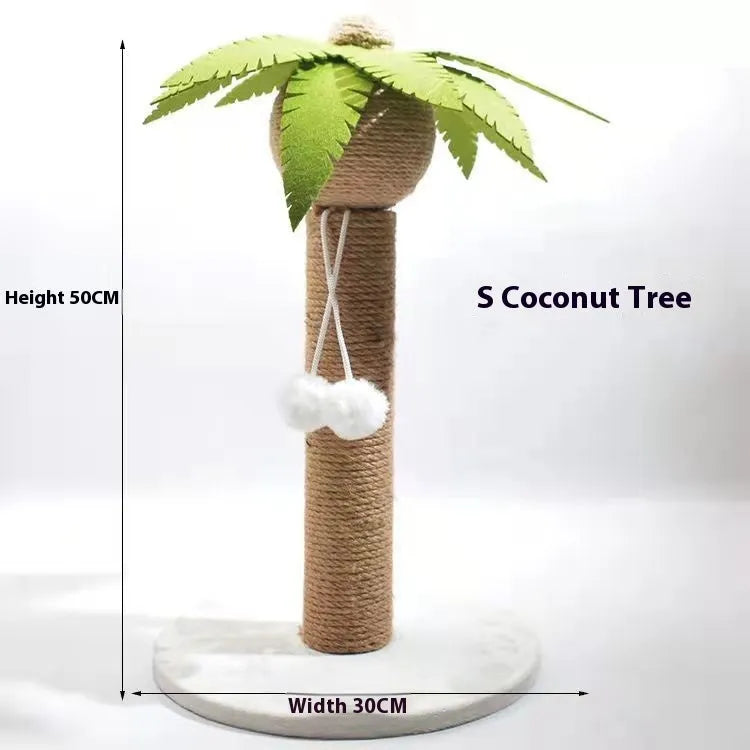 Masson Cactus Cat Scratch Board, a sisal scratching pole and climber with a coconut tree accessory