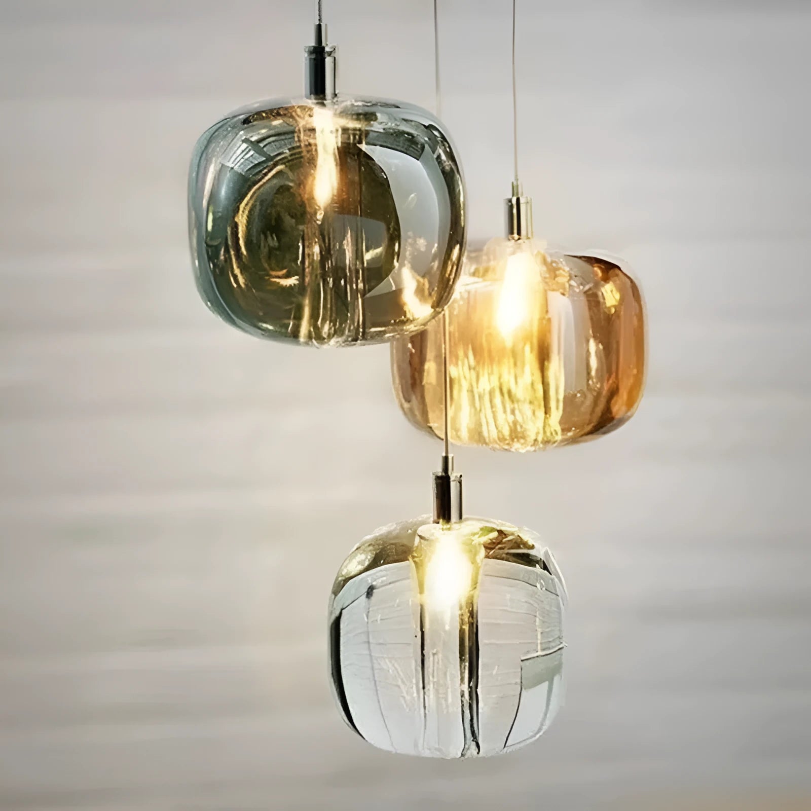 Postmodern crystal chandelier with warm light for corridor or bedroom, small or large size option