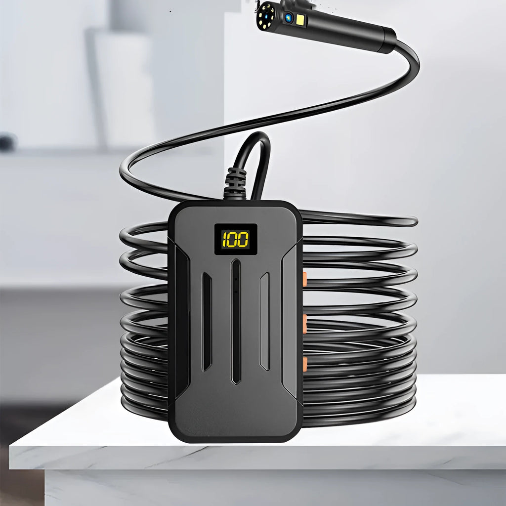 Wireless dual lens endoscope with 5.5mm and 8mm probes, hook and magnet accessories for inspection