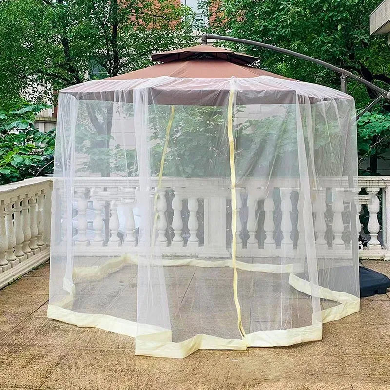 Outdoor mosquito umbrella tent providing portable insect protection with sunshade canopy