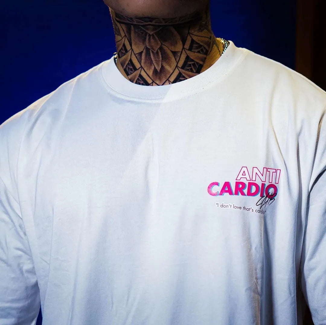 Men's cotton loose fit athletic T-shirt with half sleeves and round collar in black or white, sizes L to 3XL