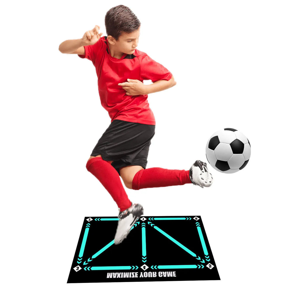 Indoor football training mat for skill lifting practice with rubber cushion surface