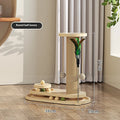Solid wood cat scratching post with a rotating turntable, shown in a basic big flower style