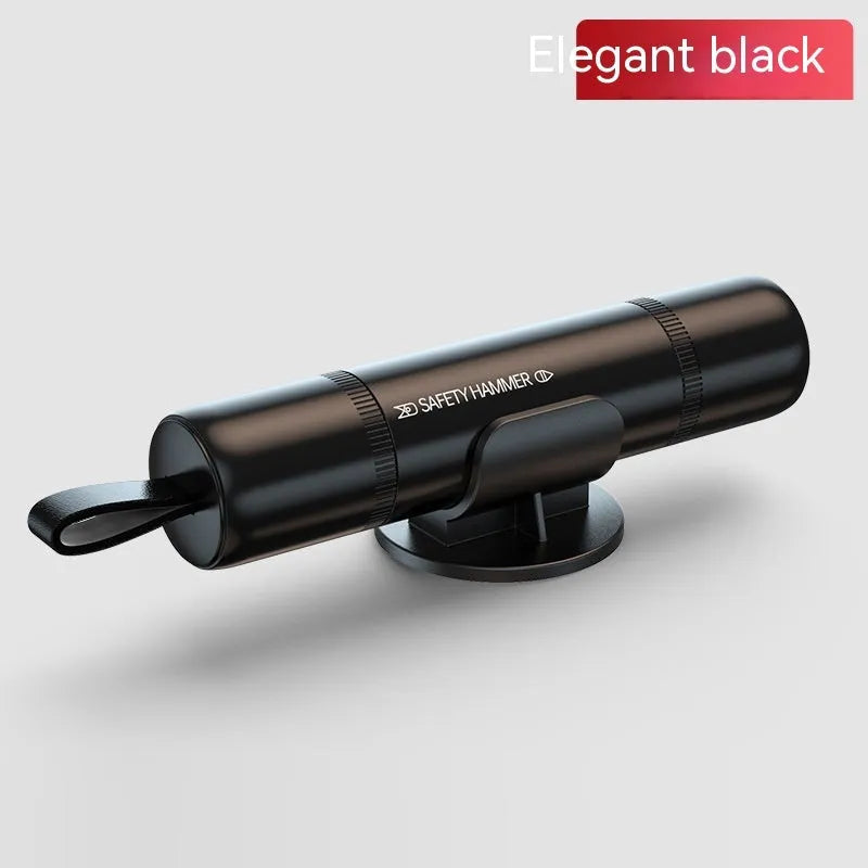 Aluminium alloy car emergency hammer with 4-in-1 safety functions including window breaker