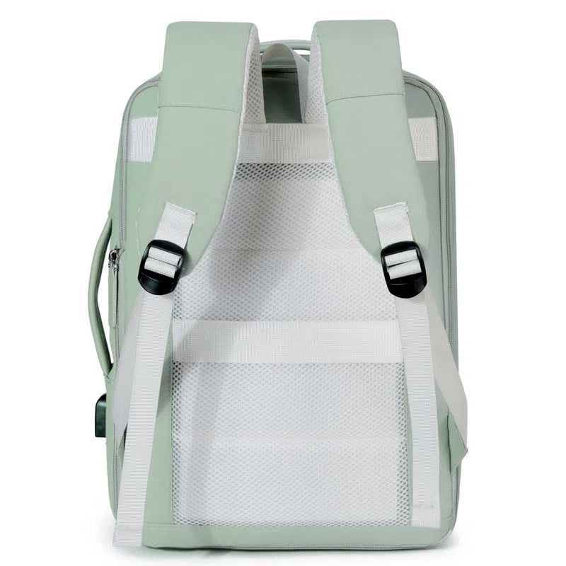 Women's multi-functional large capacity business bag in Oxford cloth, solid colour, beige option