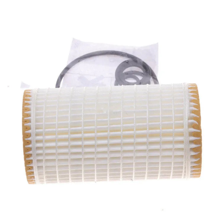 HU718 5X oil filter with wire wound element for lubricating oil systems, showing 10mm connections.