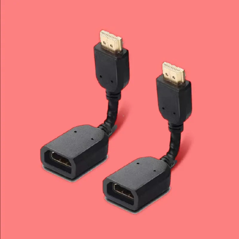 Male To Female HDMI Extension Cable 10cm black with gold plated plug and TPE wire jacket