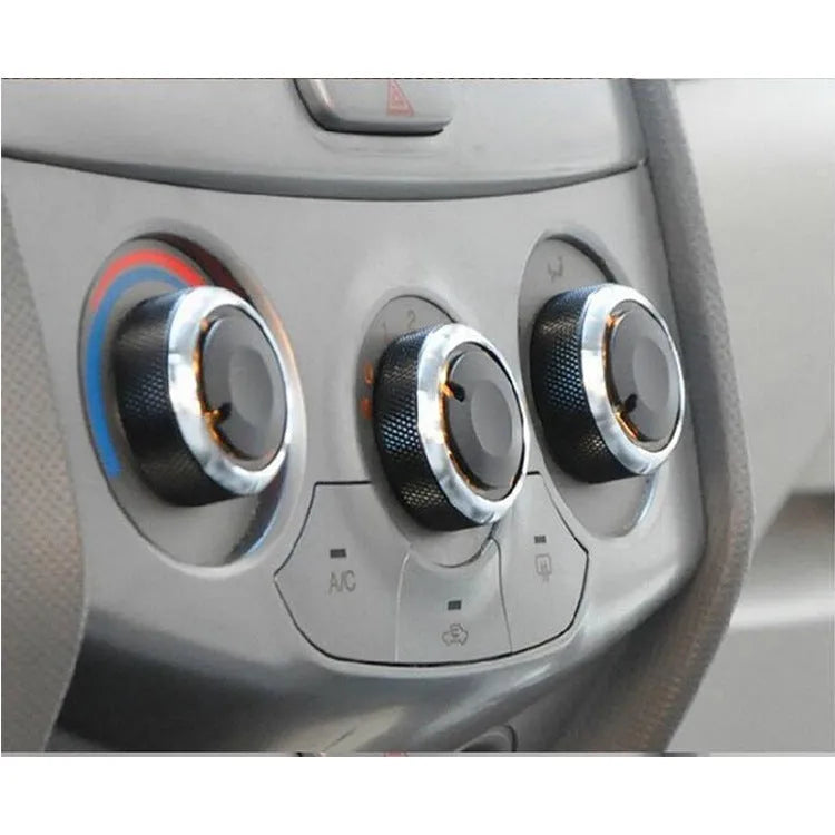 Three black aluminium alloy air conditioning knobs for Chevrolet Lefeng Lechi