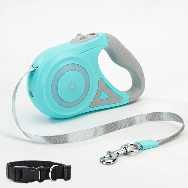 Retractable dog leash with automatic telescopic cord and one-handed brake in Dream Purple colour