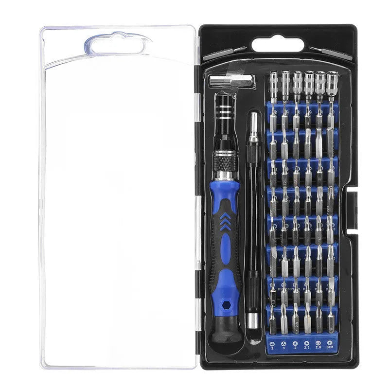 80-in-1 screwdriver set with chrome vanadium steel bits and magnetic handle in a black case