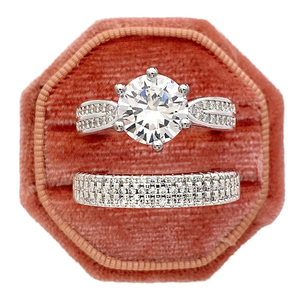 White gold coloured alloy wedding ring bracelet with geometric design and round elements on size chart