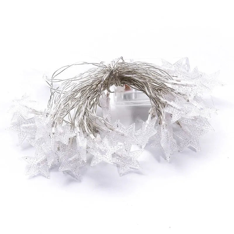 3-metre LED star light string with 20 warm white glass bulbs for outdoor holiday decoration