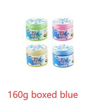 Blue and yellow magic cleaning gel in 160g packaging for dust removal