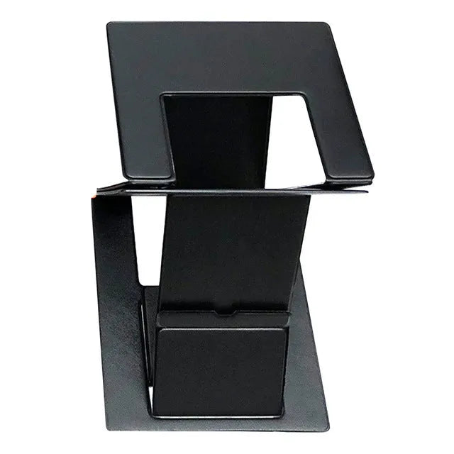 Adjustable folding laptop stand in blue, black or orange, 28.5cm wide, 725g, multi angle tablet support