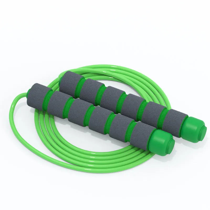 Children's PVC jumping rope in gray blue, 2.6m long, for primary school and kindergarten hand-eye coordination play.