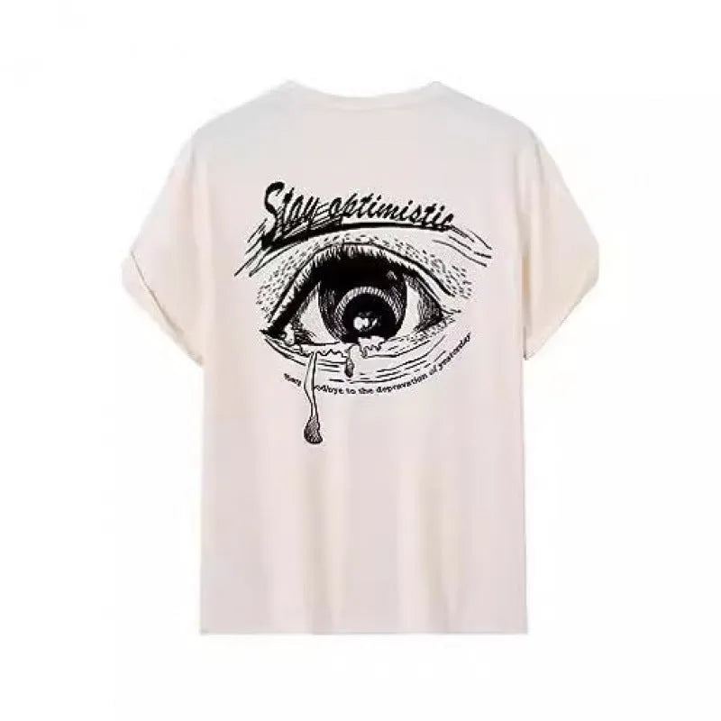 Printed men's street short-sleeved sports t-shirt with digital pattern design