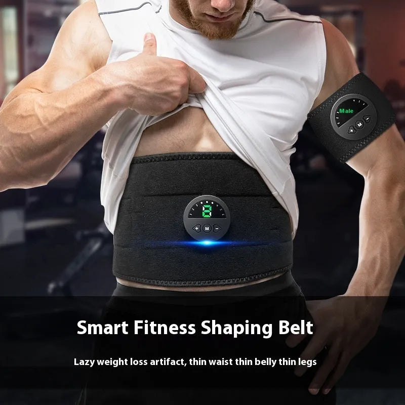 Fitness waist belt with LED display screen showing 120cm length for abdominal workouts
