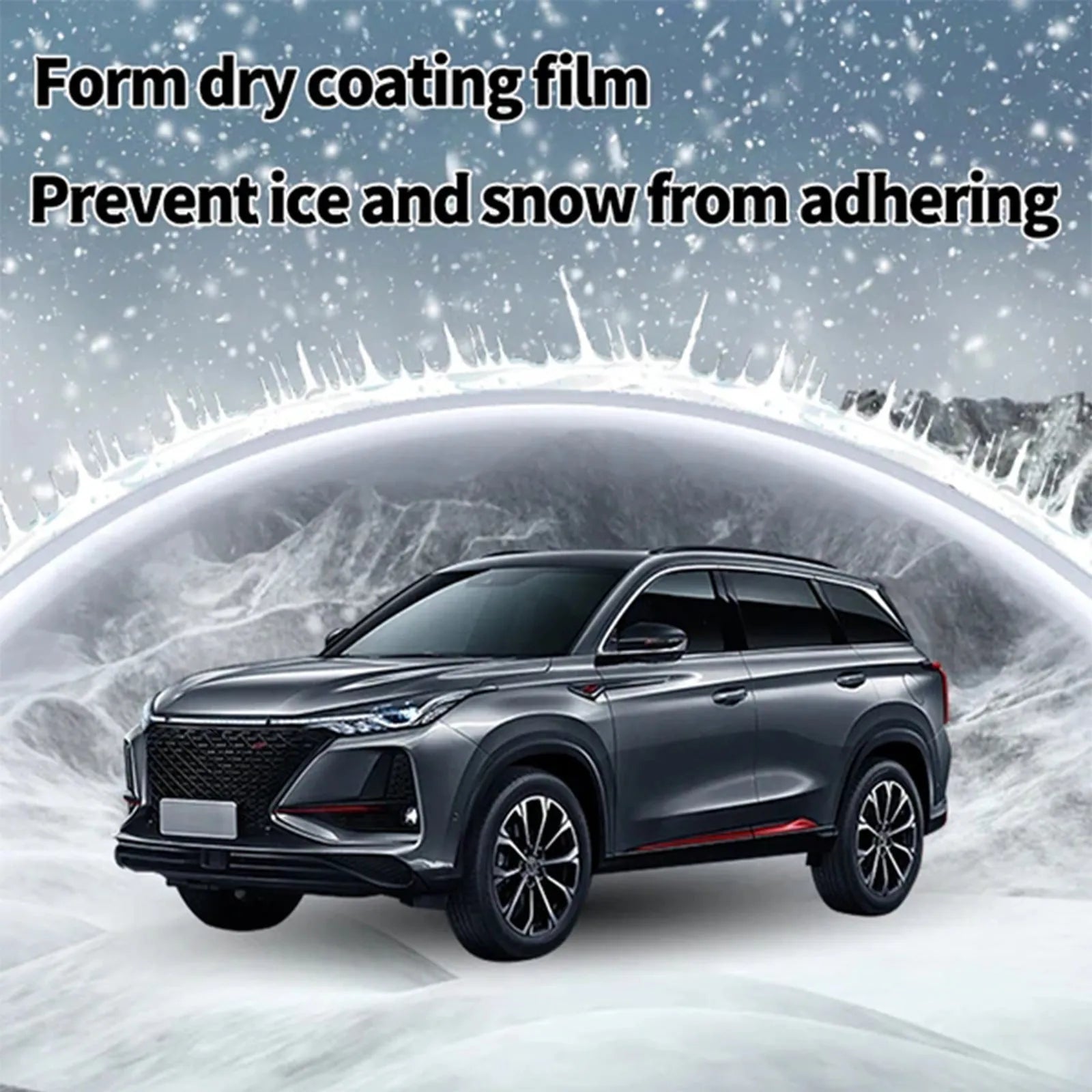 Hydrophobic nano coating car snow brush made from white PE plastic