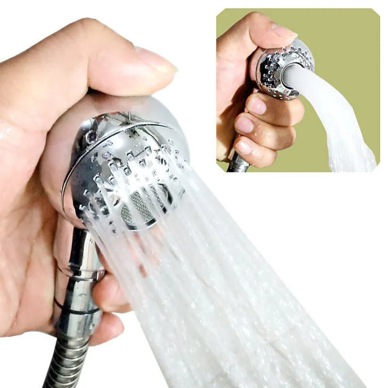 Silver ABS plastic handheld shower head for gentle pet bathing