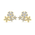 S925 sterling silver flower stud earrings for women, platinum and gold colours