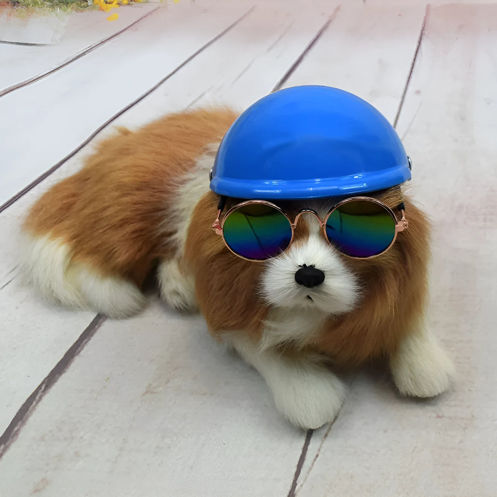 Japanese-style plastic dog motorcycle cap helmet in various colours and sizes for small dogs