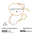 Fashion stainless steel broken stone chain ring geometric shape electroplating finish women travel commemoration gift