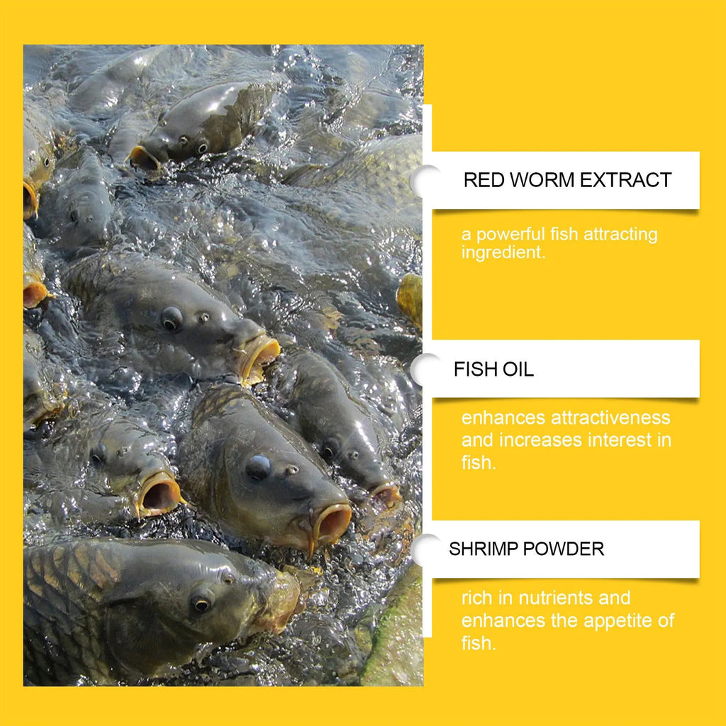 Red worm bait feed nutrient 100ml fish attractant bottle with red worm extract and fish oil ingredients