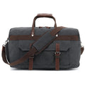 Large capacity crossbody travel bag in canvas with retro sewing detail and crossbody strap