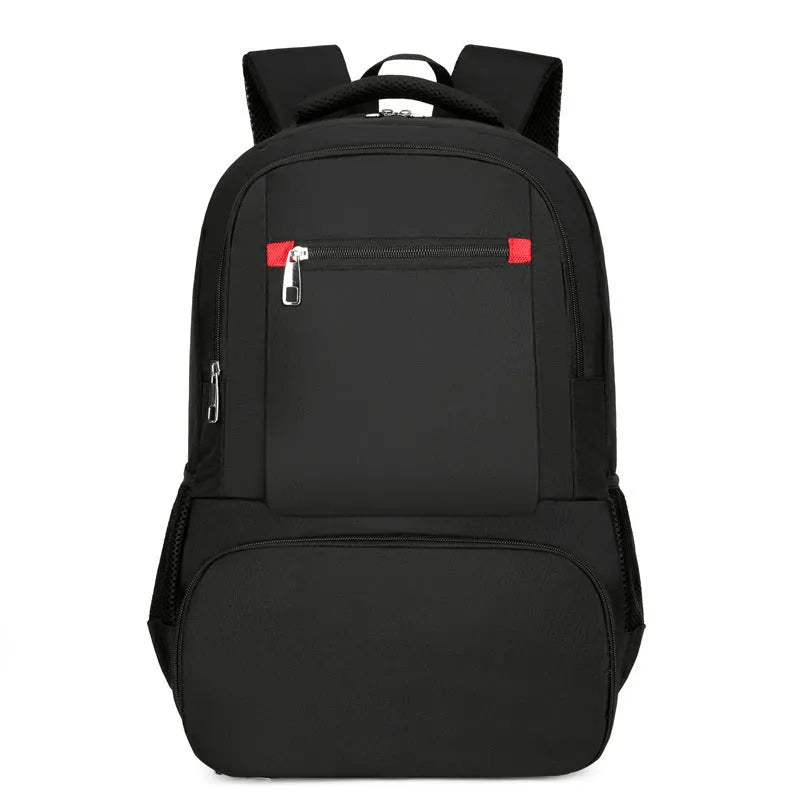 Light grey insulated Oxford cloth backpack with curved shoulder straps and dry wet separation compartments