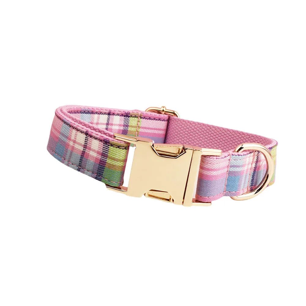 Qicaigei dog collar set with leash bow and vest in cloth for small dogs