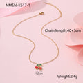 Complete cherry jewellery set showing stainless steel necklace, bracelet, earrings, and ring with 18K electroplating