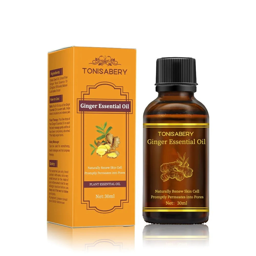 30 ml ginger massage essential oil bottle for whole body care with natural plant extraction