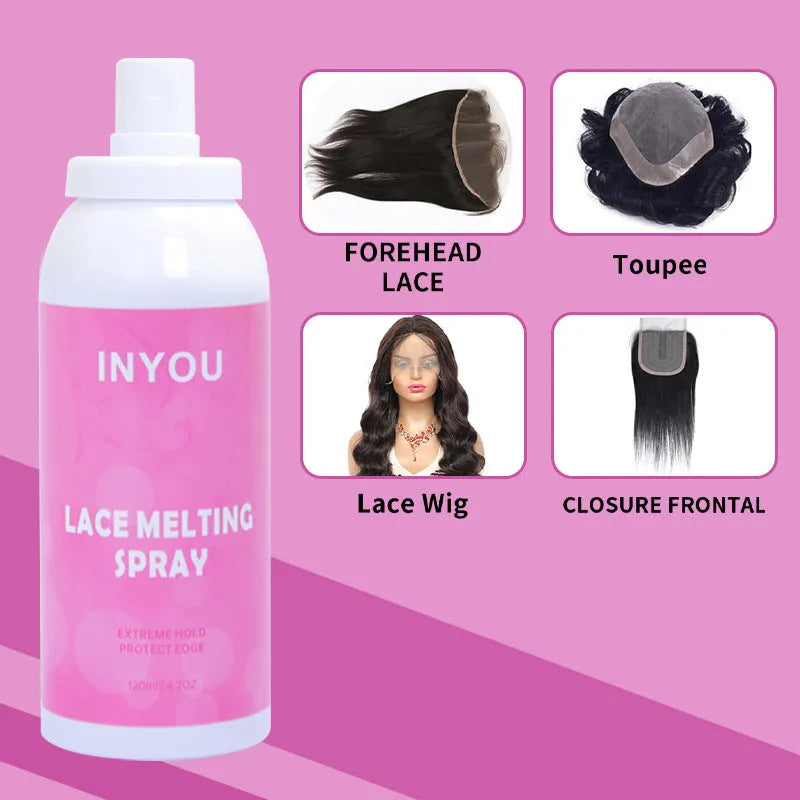 120ml transparent fast-drying lace wig spray glue aerosol adhesive canister