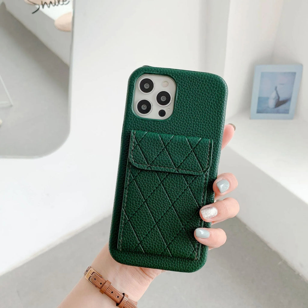 Tide brand imitation leather iPhone case with integrated card holder in multiple colour options