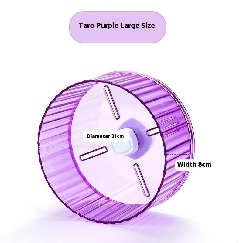21cm diameter plastic bird running wheel toy in transparent colour with anti-slip tread surface