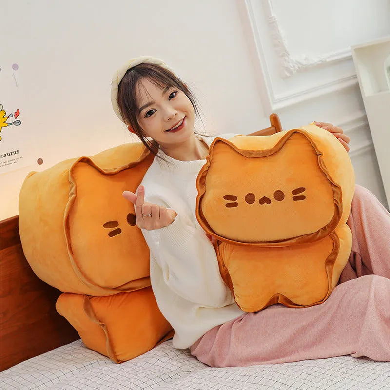 Butter biscuit cat doll plush toy in biscuit colour, available in 30cm, 40cm, and 60cm heights