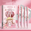 Erasable gel pen with 0.5mm tip in cartoon designs including panda, bear, and aerospace themes