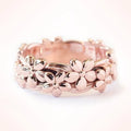 Women's Rose Gold Plum Ring Ornament Alloy Fashion OL Ring in White Gold and Rose Gold Colours Available in Sizes No.5 to No.11 for Everyday Wear