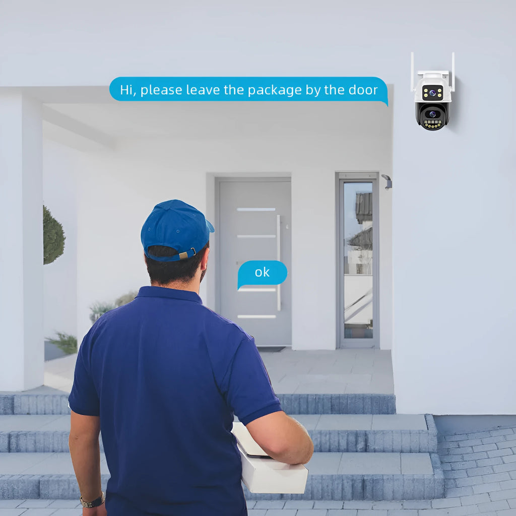 QX127 binocular wireless home surveillance camera with dual light night vision and UK power supply