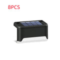 Black solar courtyard stair light 0.2W IP55 ABS 75x44x42mm for outdoor garden steps and pathways