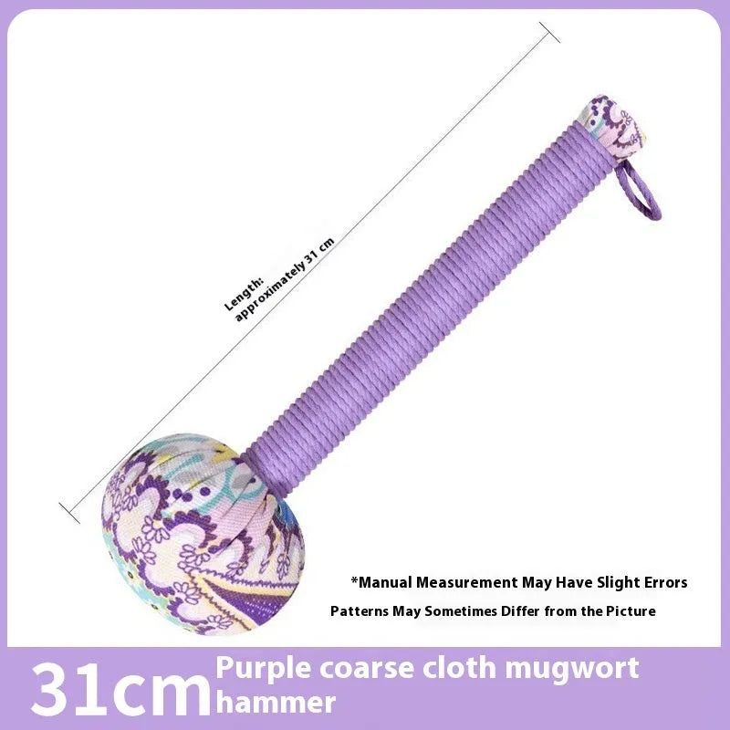 Argy wormwood handheld massage hammer in green colour showing 26cm length measurement