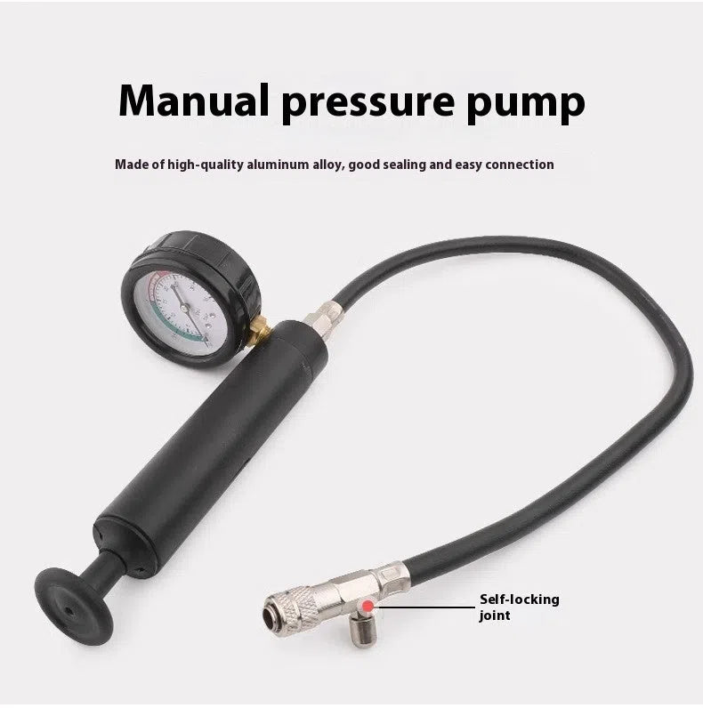 28-piece car water tank pressure leak detector kit in small blue box for cooling system diagnostics